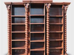 Solid Wood Bookcase with spiral columns